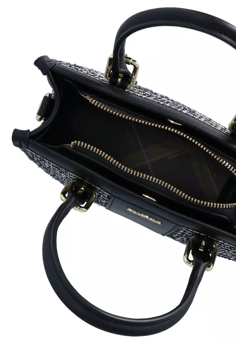 Buy Carlo Rino Chelnys Tweed Top Handle - Black Online | ZALORA Malaysia