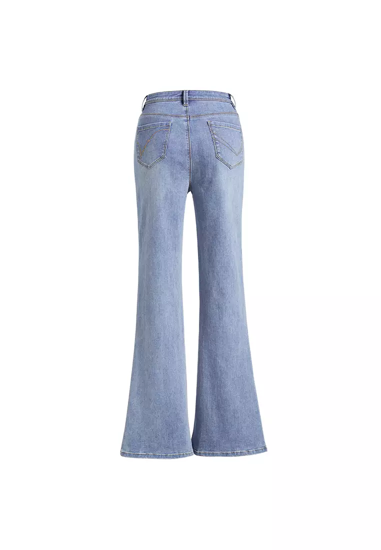 Buy Hopeshow High Waist Flare Leg Denim Jeans 2025 Online ZALORA