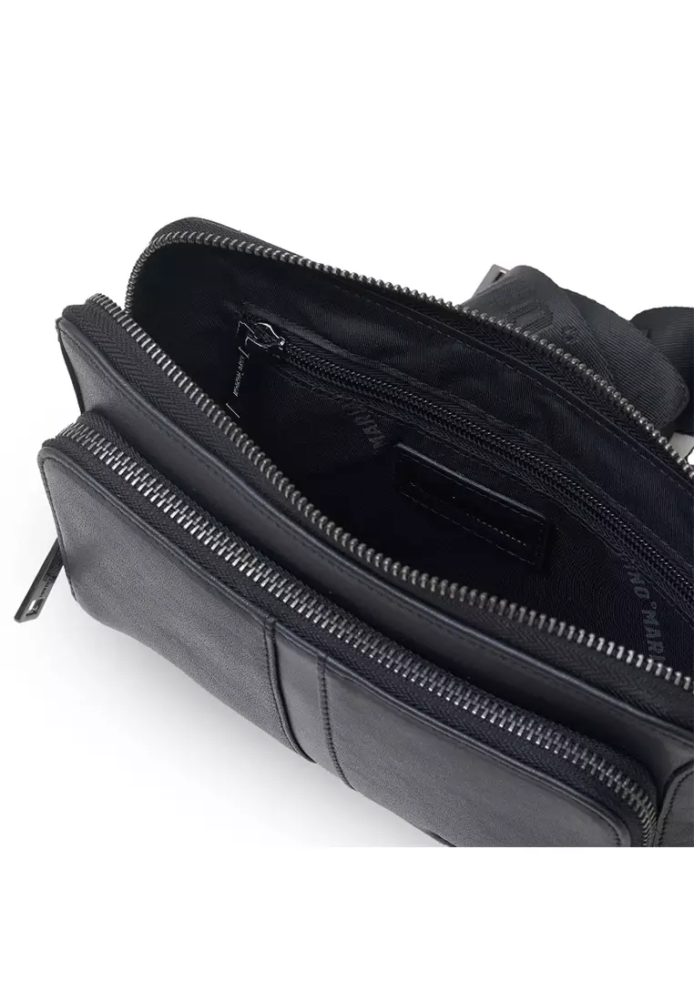 Sling Bag Kulit Pria Gino Mariani Haritz 1 Black