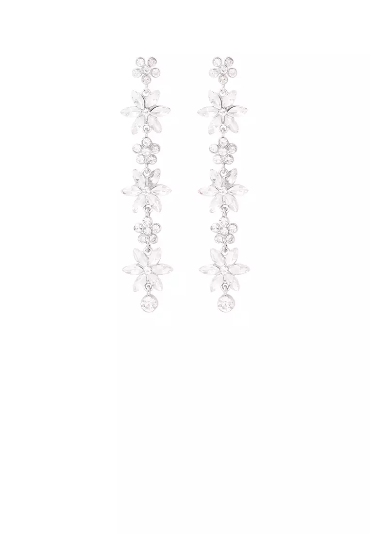 White and best sale gold tassel earrings