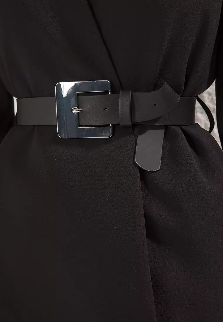 Black Leather Look Belt