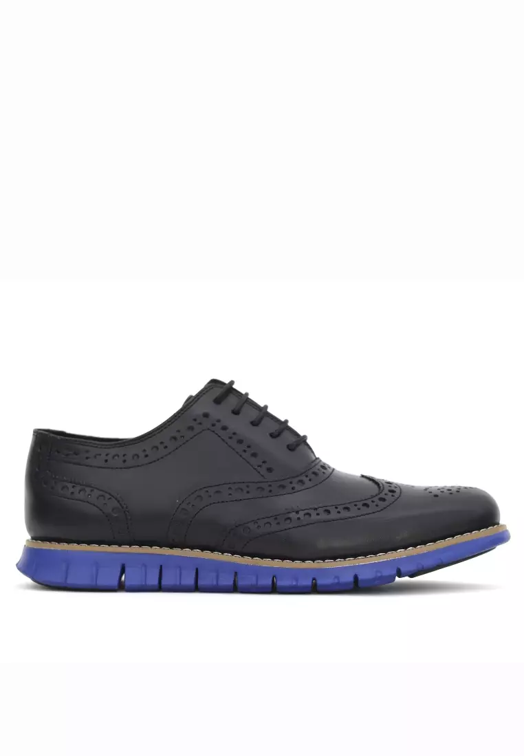 Discount on Jirras  shoes - SKU: Jirras Men Wingtip Oxford Shoes Genuine Leather Filipino Handcraft Black Leather Blue Sole Enoch