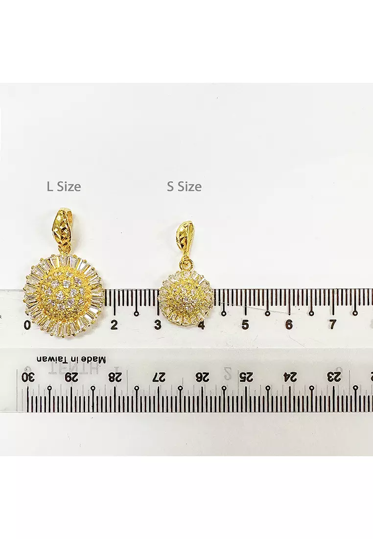 375/9K Gold Sunflower Pendant B47 (L Size)