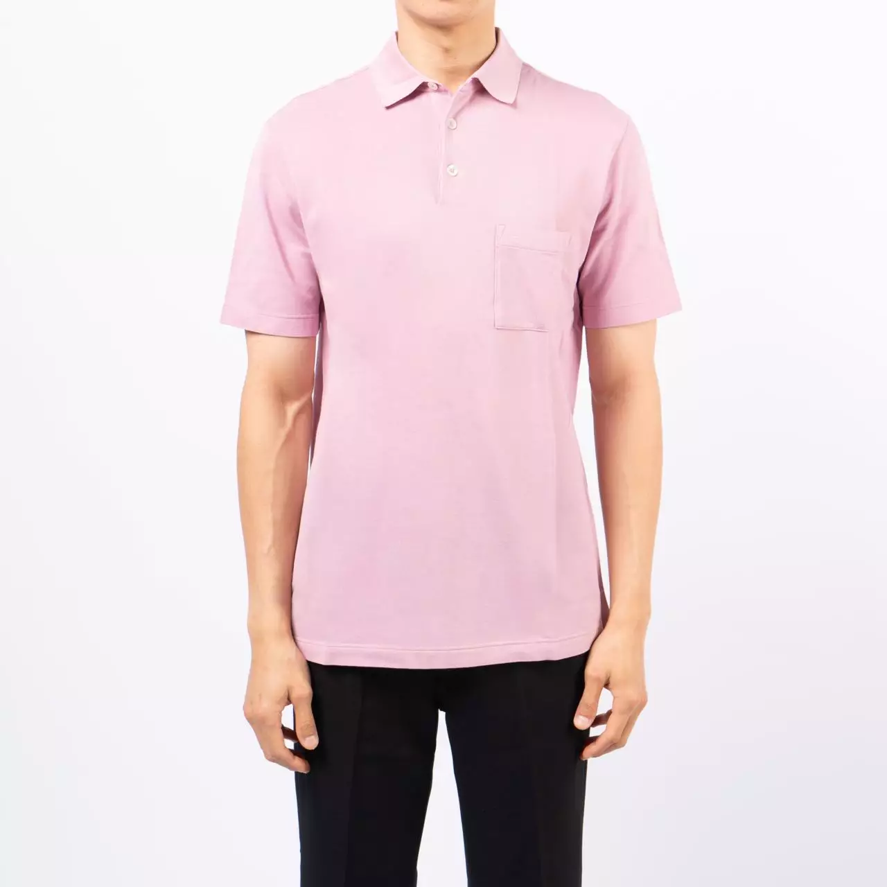 H Embroidered Buttoned Polo Shirt Rose Eclair