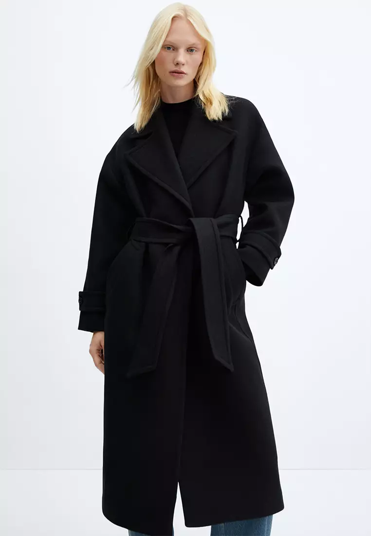 Weekday long deals wool check coat