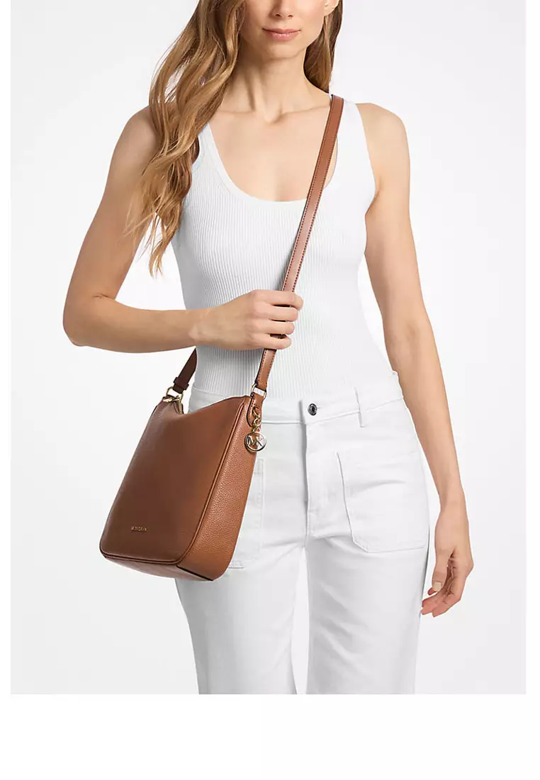 Nayla Medium Pebbled Leather Messenger Bag