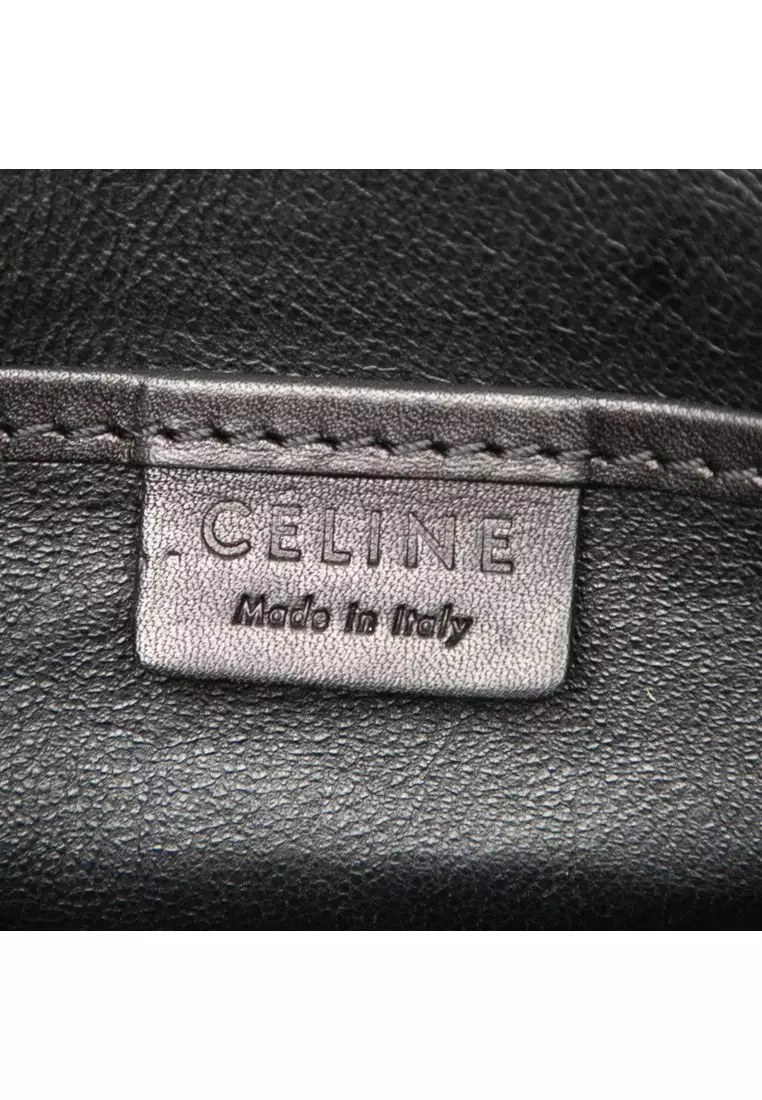 Pre-Loved Celine Nano Bicolor Canvas And Leather Luggage Tote