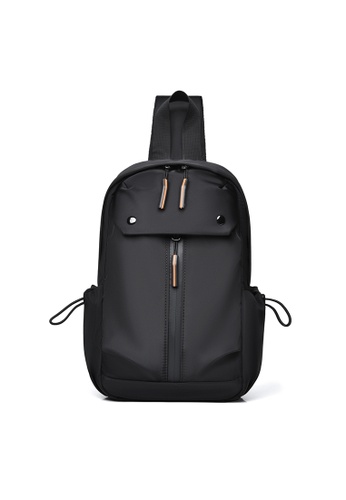 Lara black Men's Capacious Water-repellent Wear Resistant Zipper Chest Bag - Black 99E6EAC2F89BFFGS_1
