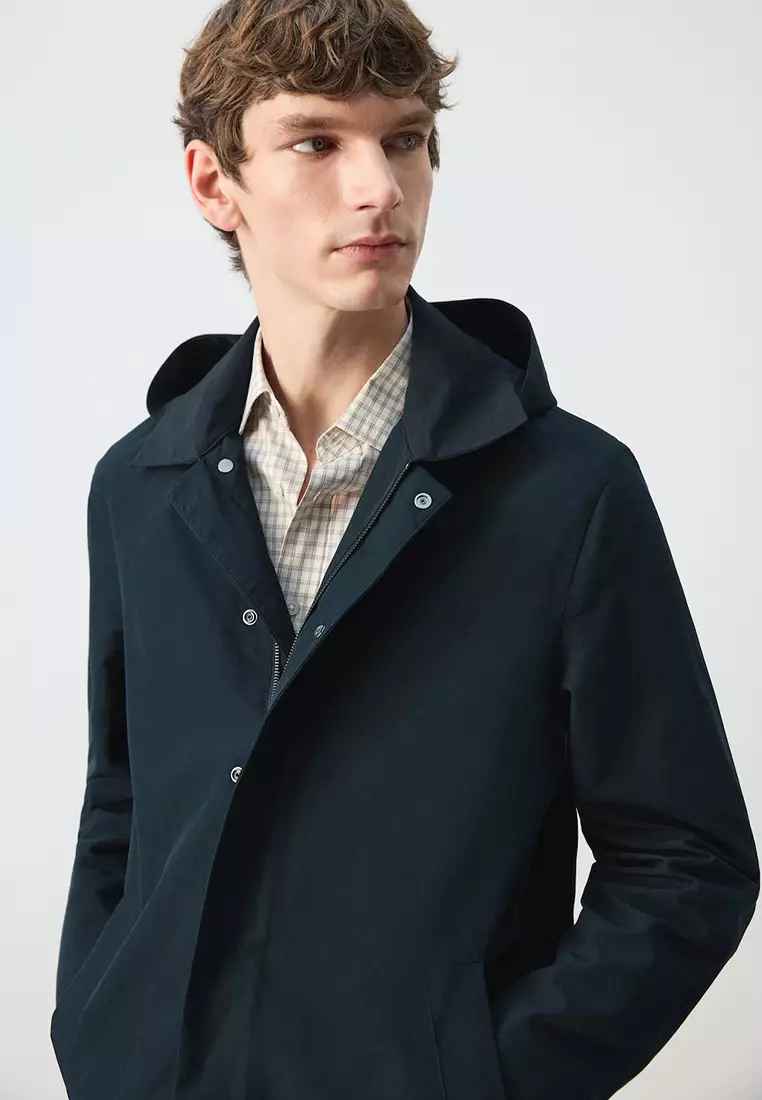 Water-Repellent Parka Jacket With Removable Hood
