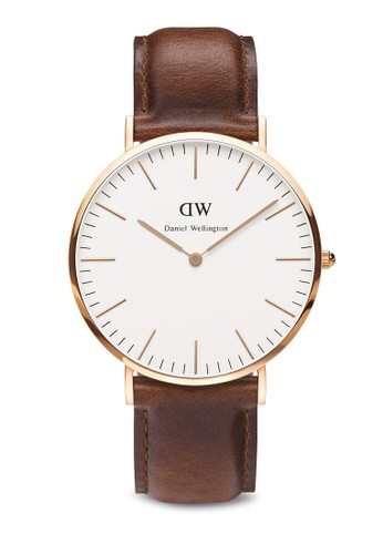 40mm St Mawes 經典手錶, 錶類esprit 面試, 皮革錶帶