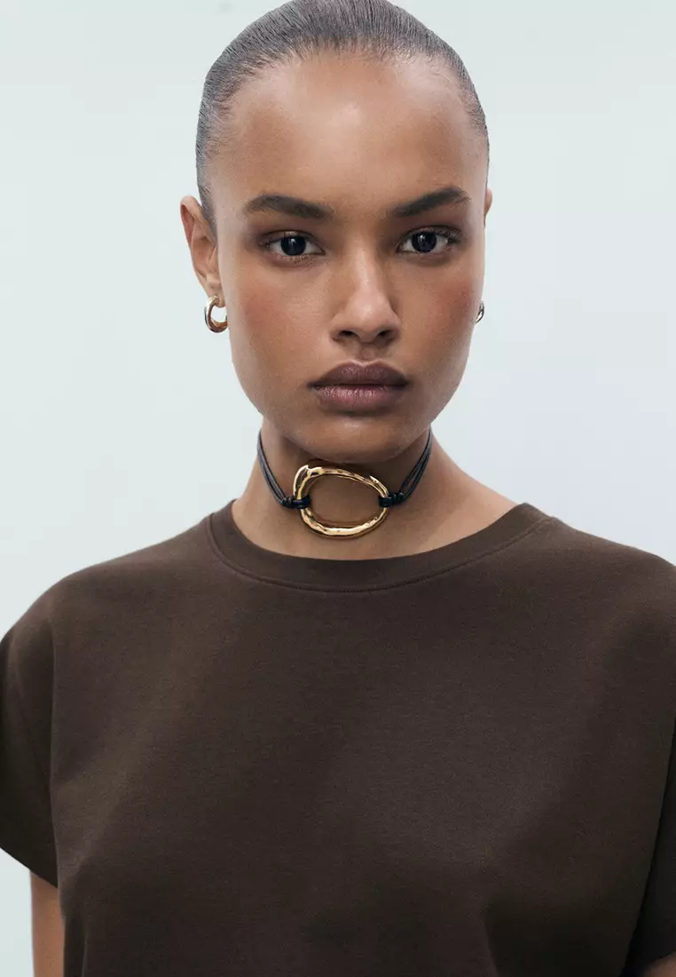 Rounded Neck Cotton T-Shirt