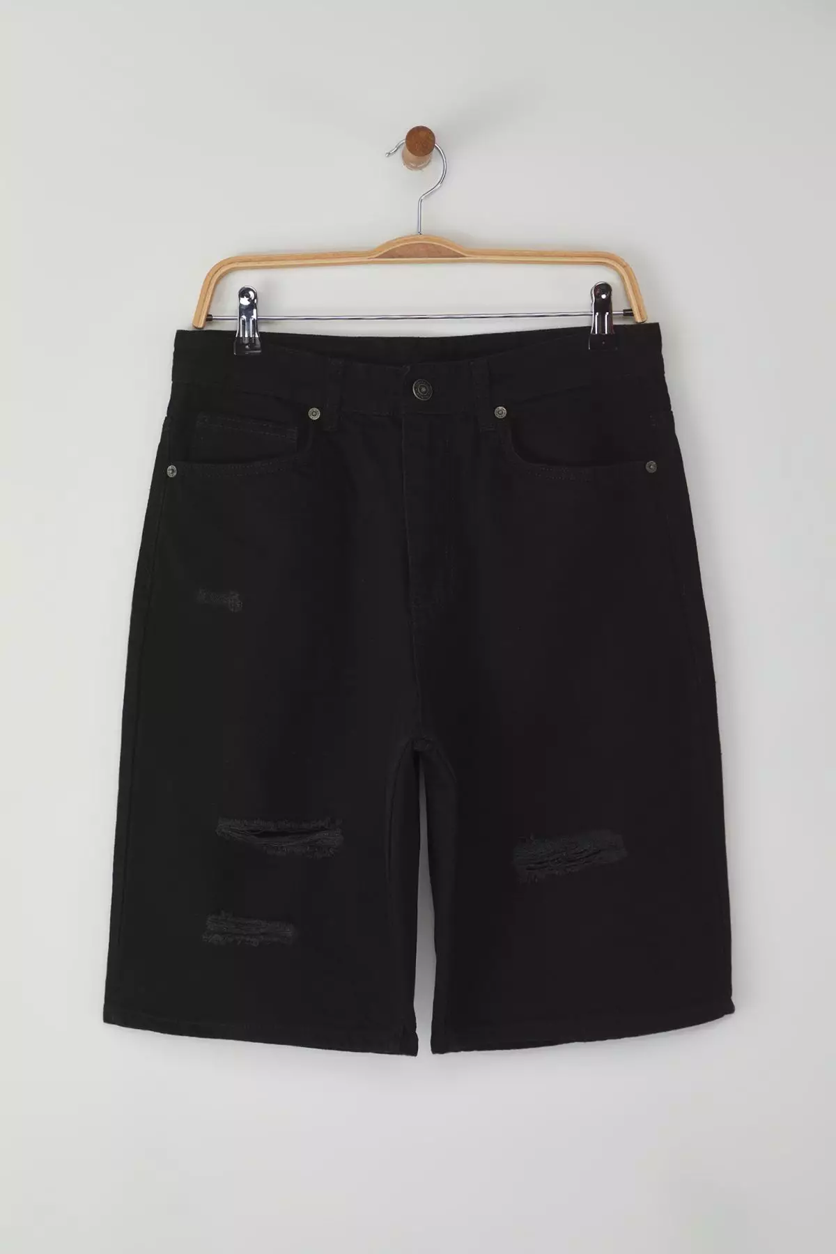 Baggy Destroyed Denim Shorts