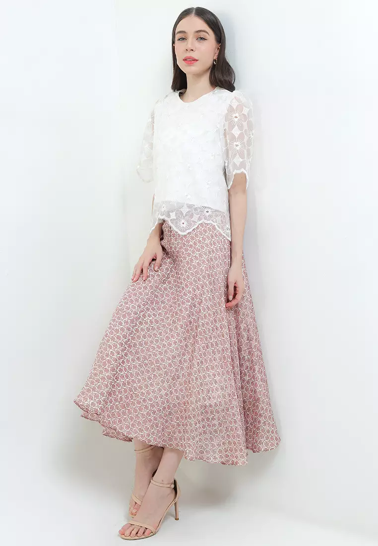 Sleeveless Inner Top Atasan Wanita Arumi Merona Spesial JFW Collection Rihanna Putih Berfuring [Tanpa Setelan]