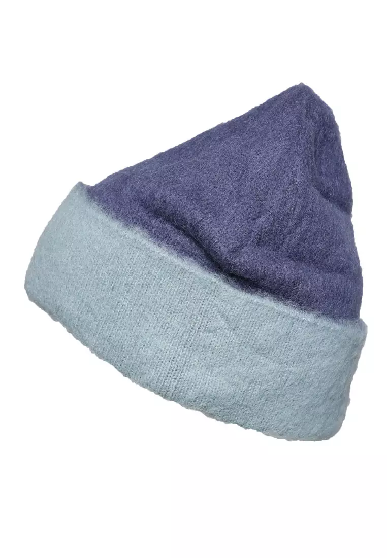 Beanie Dua Warna Biru Tua