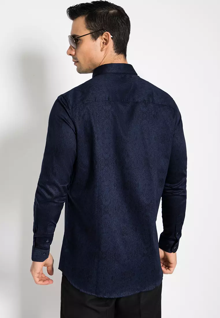 Johnwin - Kemeja Formal - Kemeja Lengan Panjang - Kemeja Pria - Navy