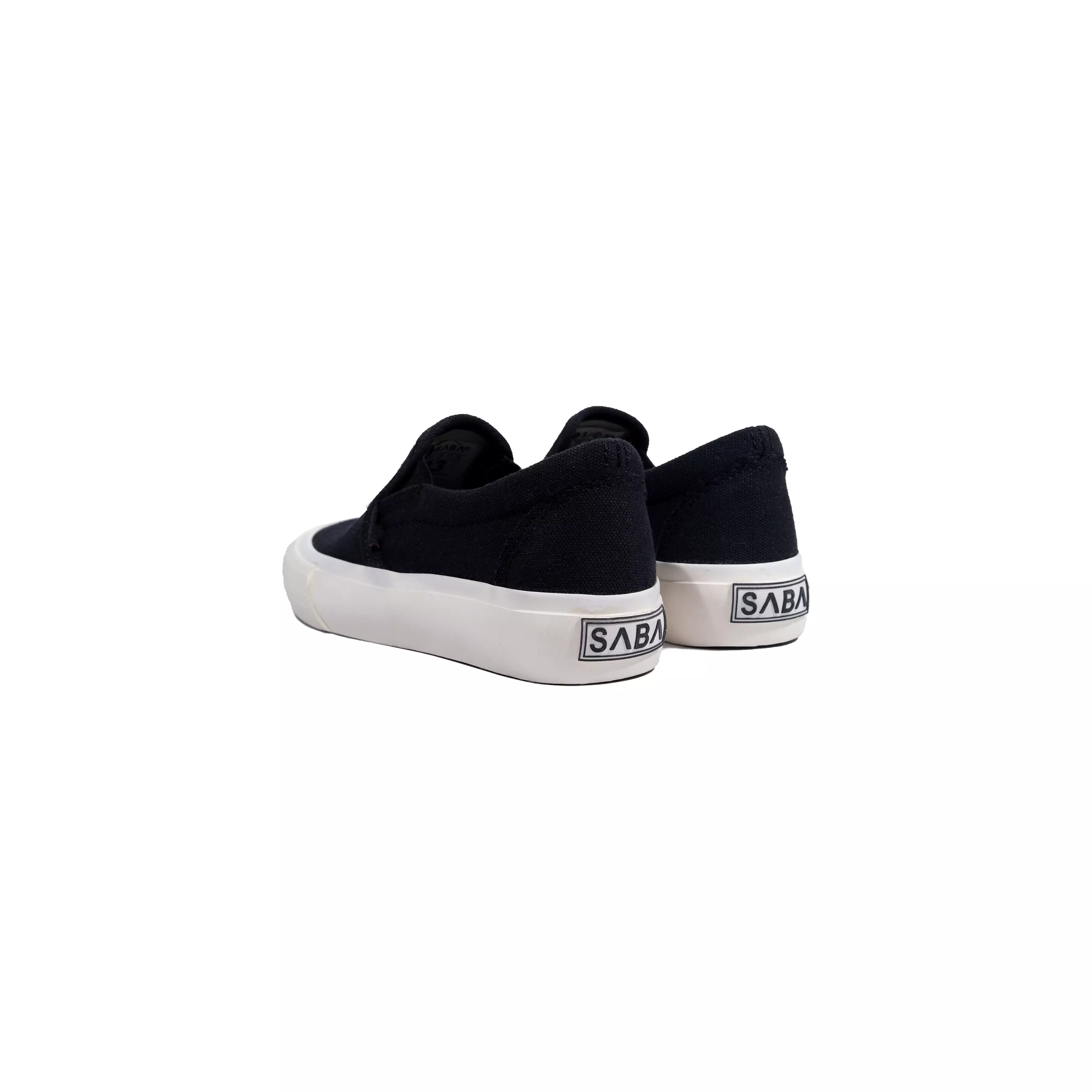 SABA KIDS Slip On Evan ALL Black White - Sepatu Sneakers Sekolah Anak Original 100% VTK 42