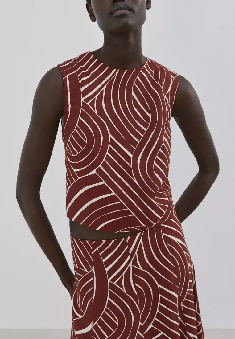 A-Line Skirt With Geometric Pattern