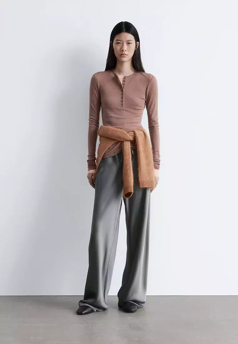 Drawstring Satin Trousers