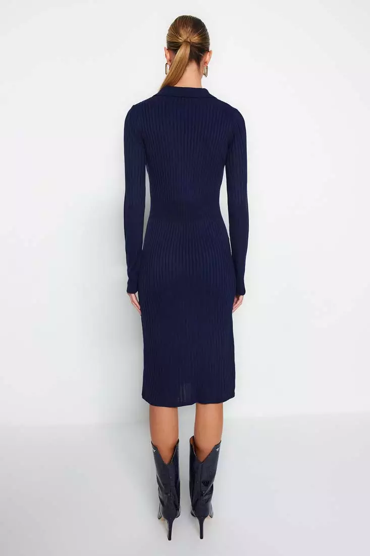 Trendyol Long Sleeves Knit Polo Dress 2024 Buy Trendyol Online