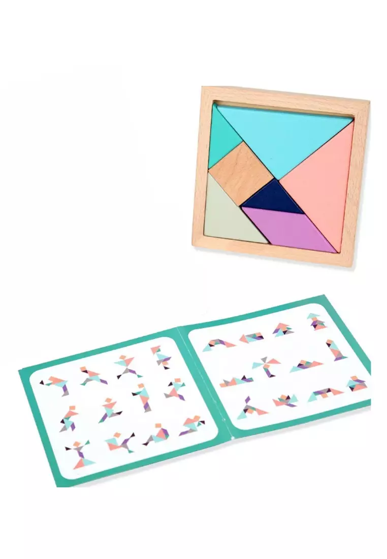 Buy Stitches & Tweed Wood Tangram Puzzle Multi Colour 2025