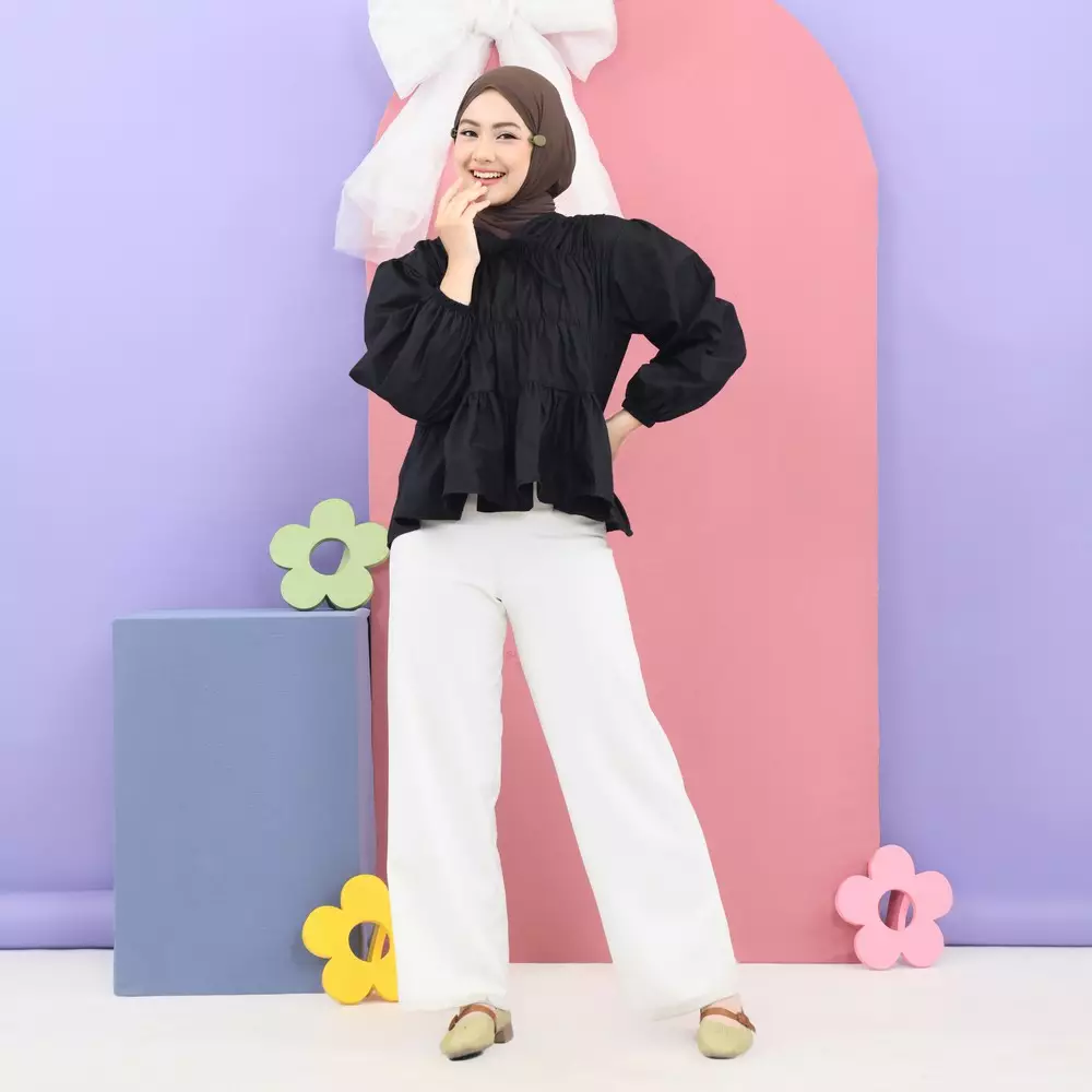 Liora Rubber Blouse - Black M19502 R75S6