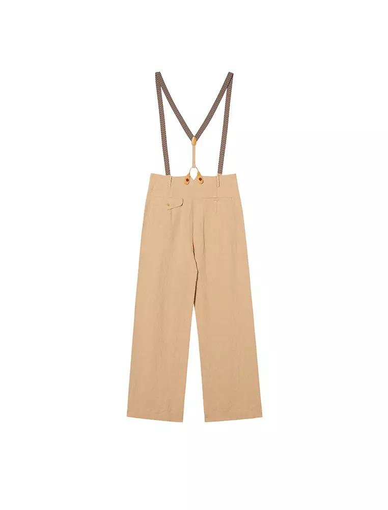 Eco-Friendly Loose Everyday Casual Overalls Straight-Leg Long Pants