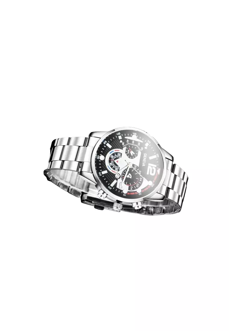 Geneva Jam Tangan Analog Pria Waterproof Stainless Steel Luminous DS1531 ORIGINAL