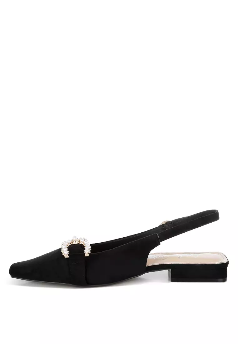 Buy London Rag Pearl-Studded Horsebit Flats In Black 2026 Online ...