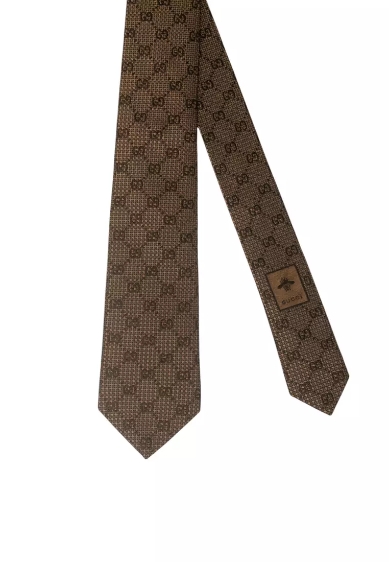 Gg Silk Jacquard Tie Tie