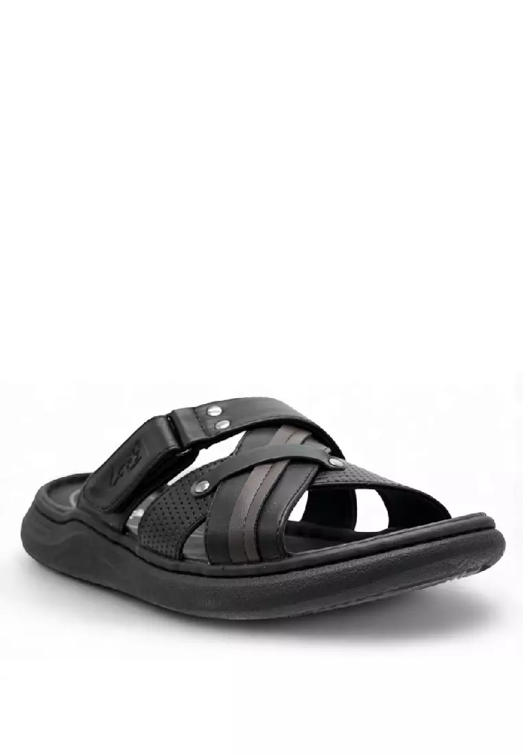 Men Slip On Faux Leather Classic Casual Sandals - 250141251