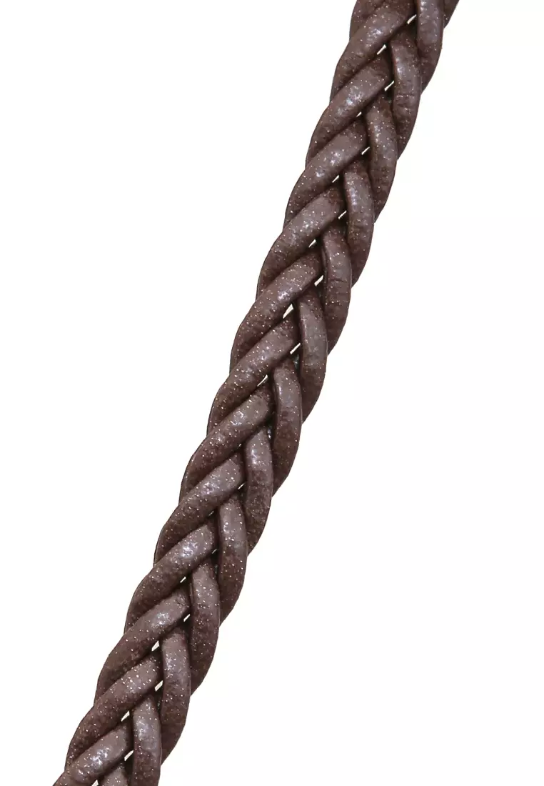 Imani Aksesoris Fashion Wanita Ikat Pinggang Model Kepang Casual Belt Slim Design Material Leather ORIGINAL - Brown