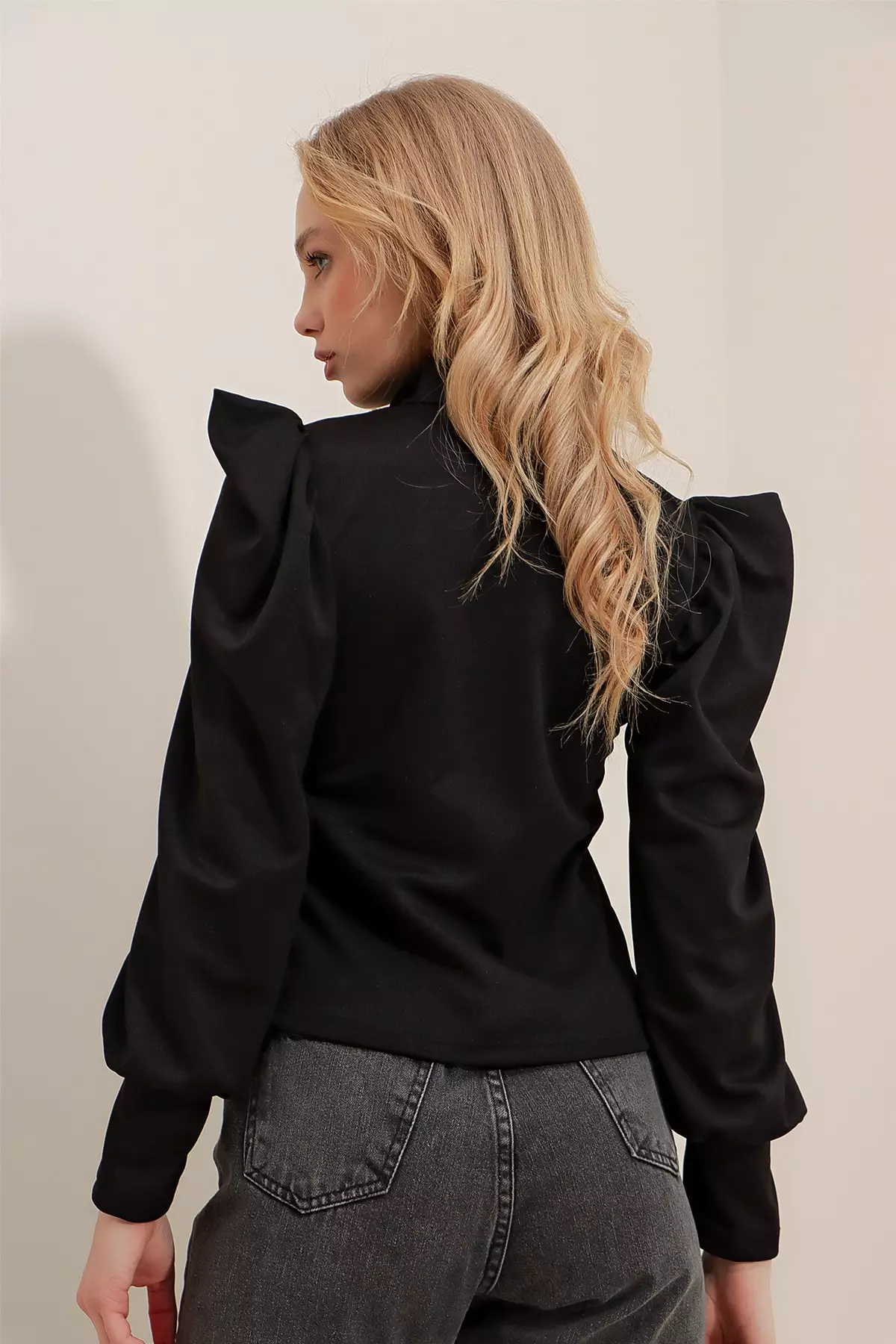 Puffed Long Sleeves Blouse