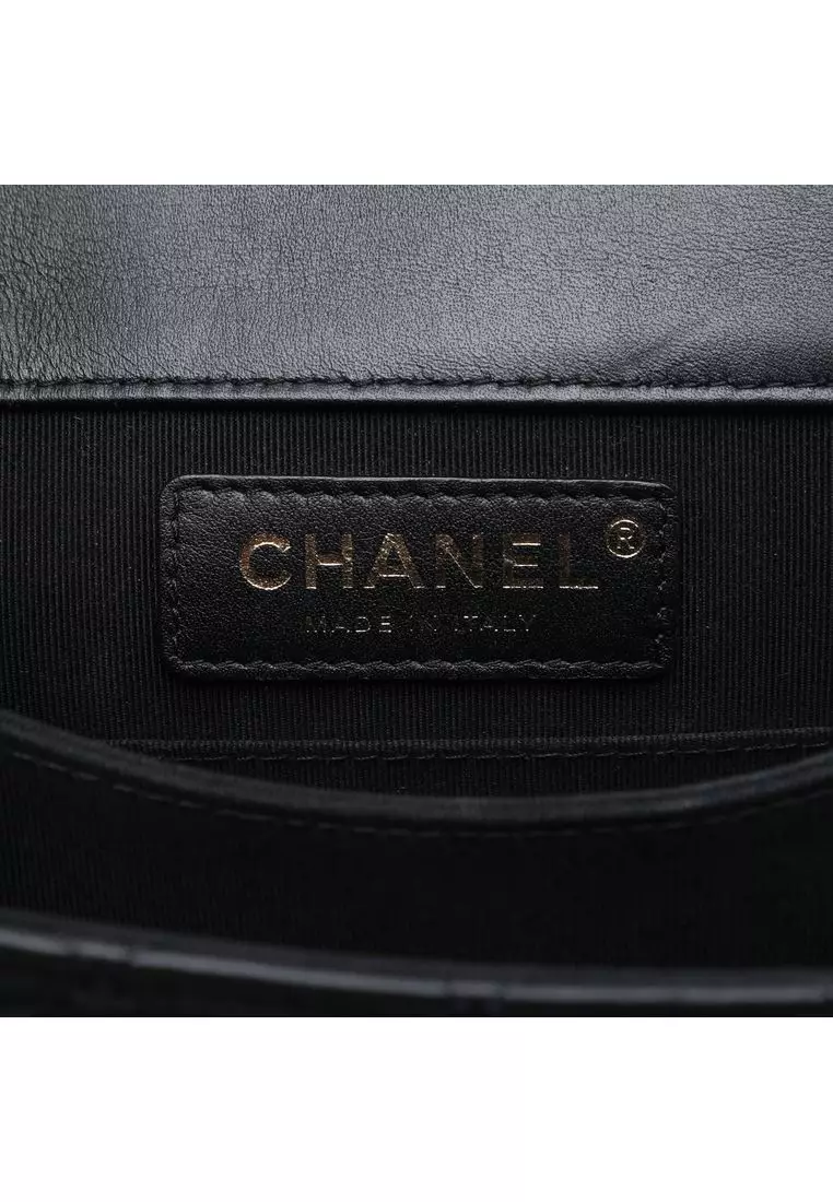 Pre-Loved Chanel Quilted Lambskin North South Boy Flap