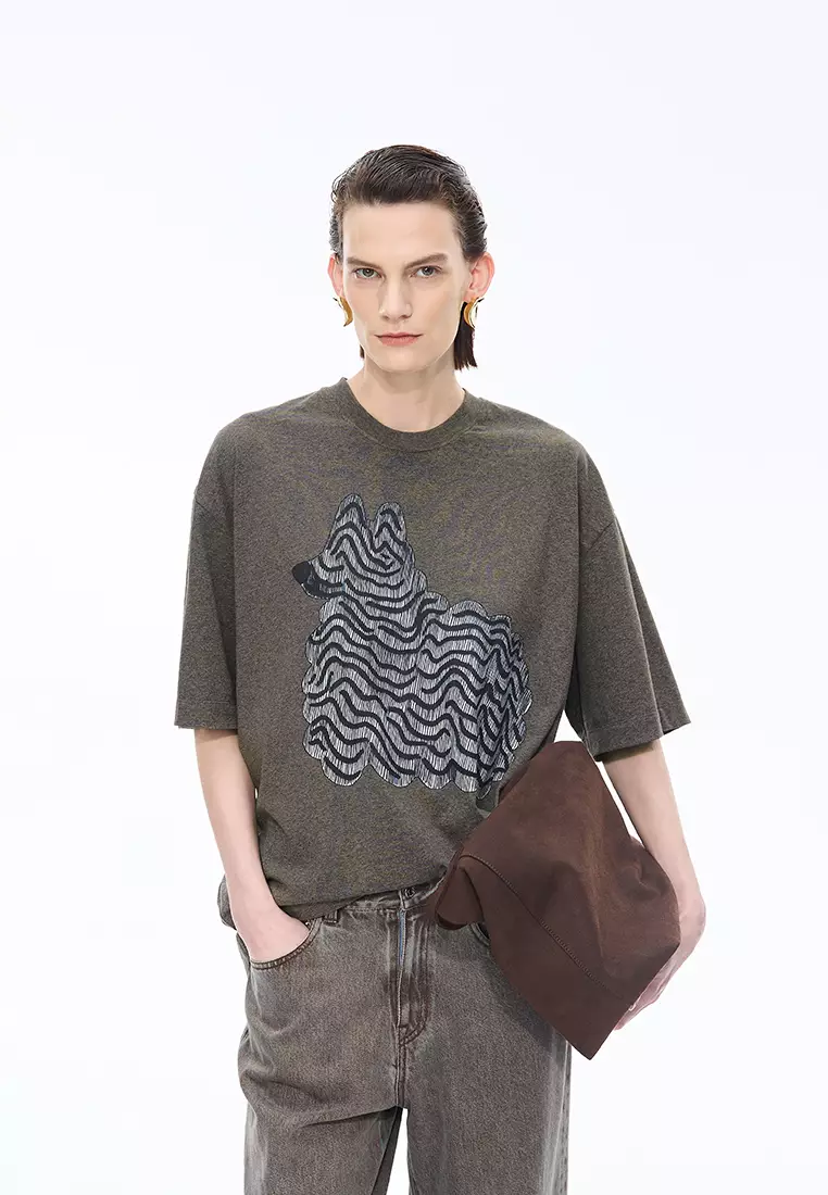 Cotton Animal Loose Short Sleeve T-shirt