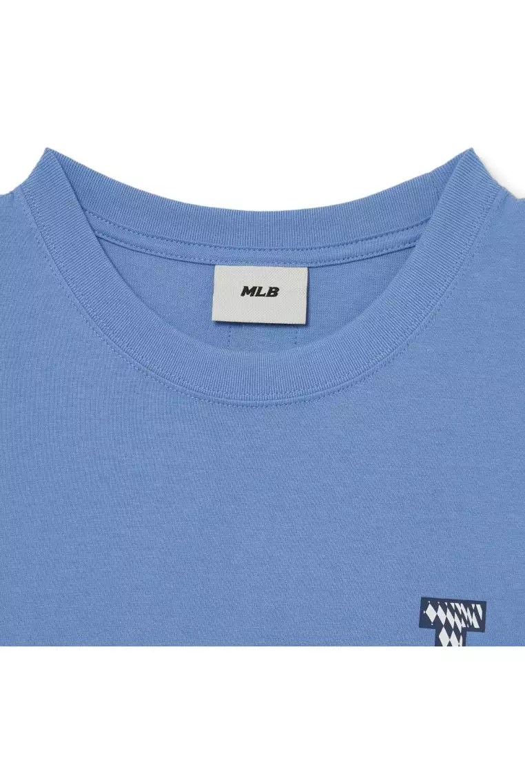 MLB■Coopers Over T-shirt★送料込 MLB CHECKERBOARD CLIPING LOGO OVERFIT T-SHIRTS LOS ANGELES