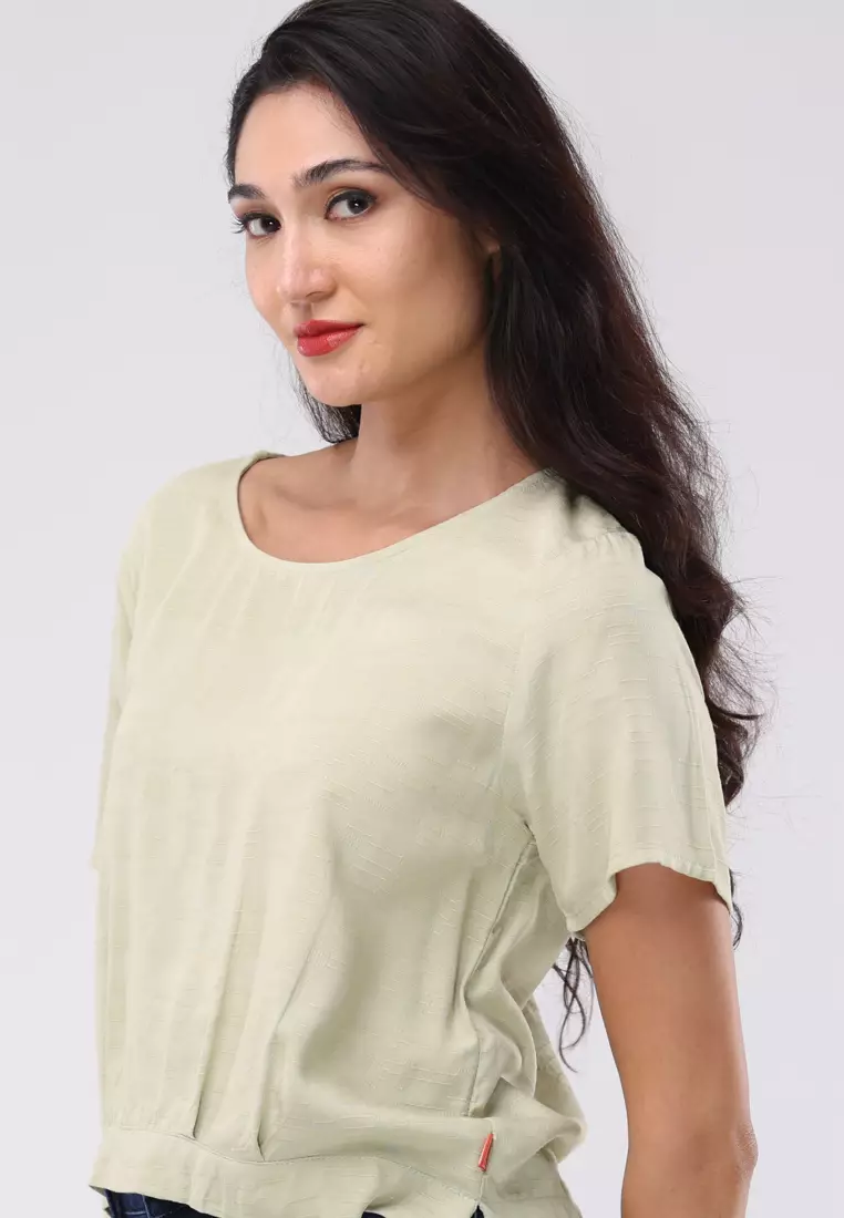Textured Wvn Short Sleeve Blouse