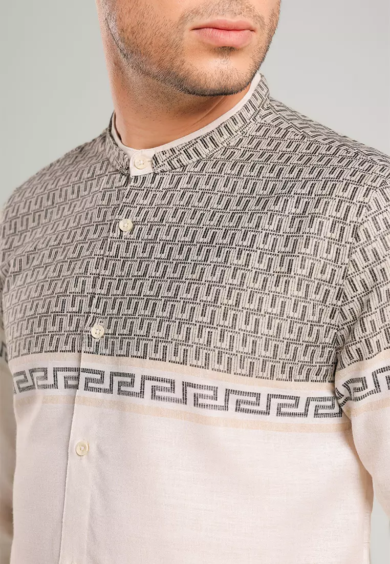 MOC Kemeja Koko Lengan Panjang Pria RUYI - KHAKI