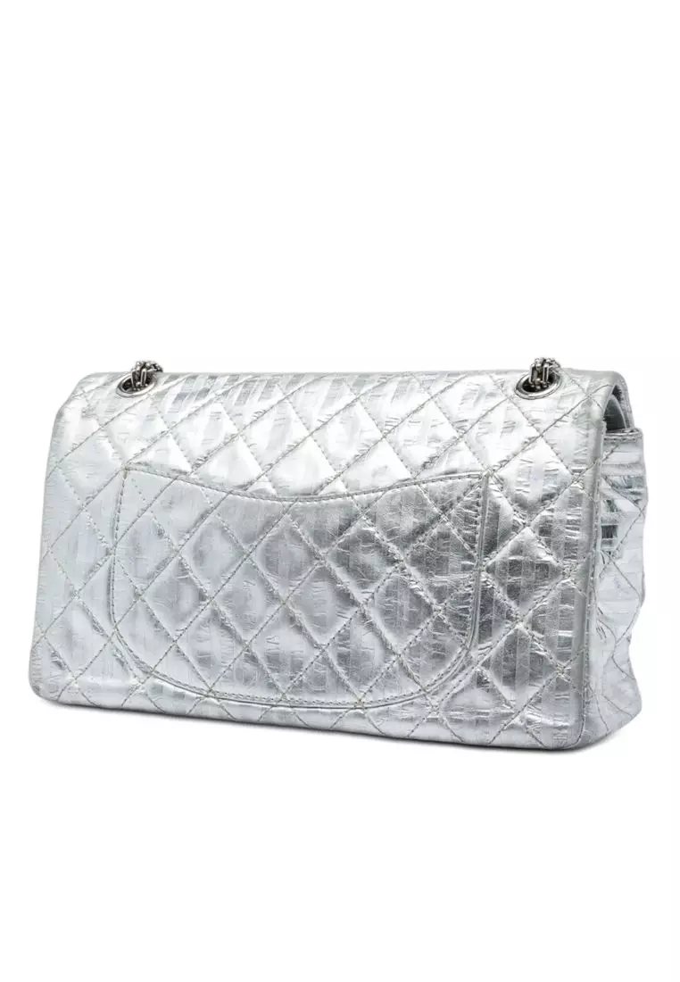 Pre-Loved Chanel Quilted Metallic Striped Aged Calfskin Reissue 2.55 Double Flap 226