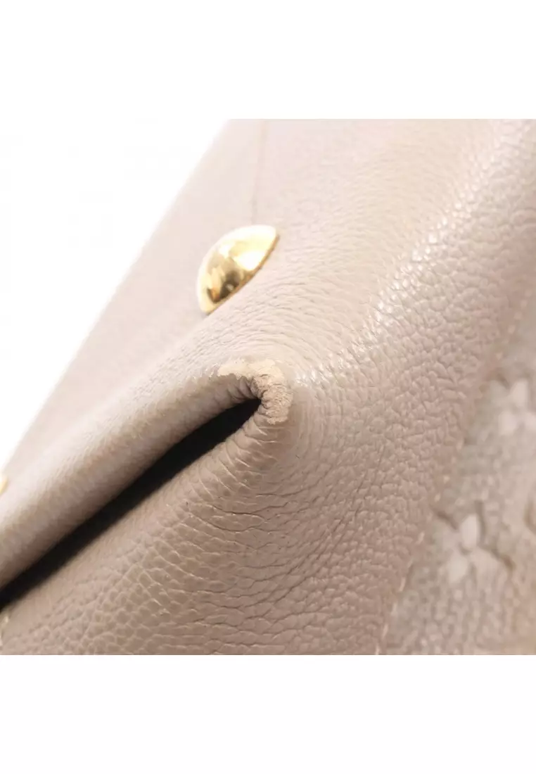Pre-Loved Louis Vuitton Neo Alma PM Monogram Empreinte tourterelle Handbag leather Gray beige 2WAY