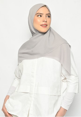 My Daily Hijab grey Hijab Segi 4 Voal Gucci Lasercut Dark Grey 5027CAA21607C1GS_1