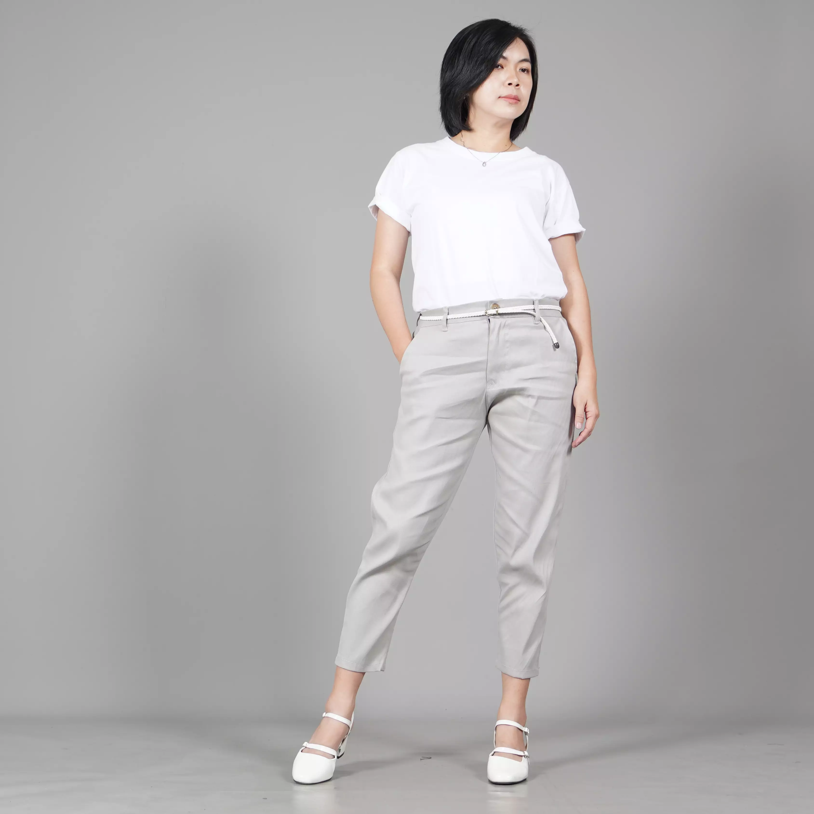  AURORA Celana 3/4 Wanita Celana Chino Pants Wanita - BEIGE
