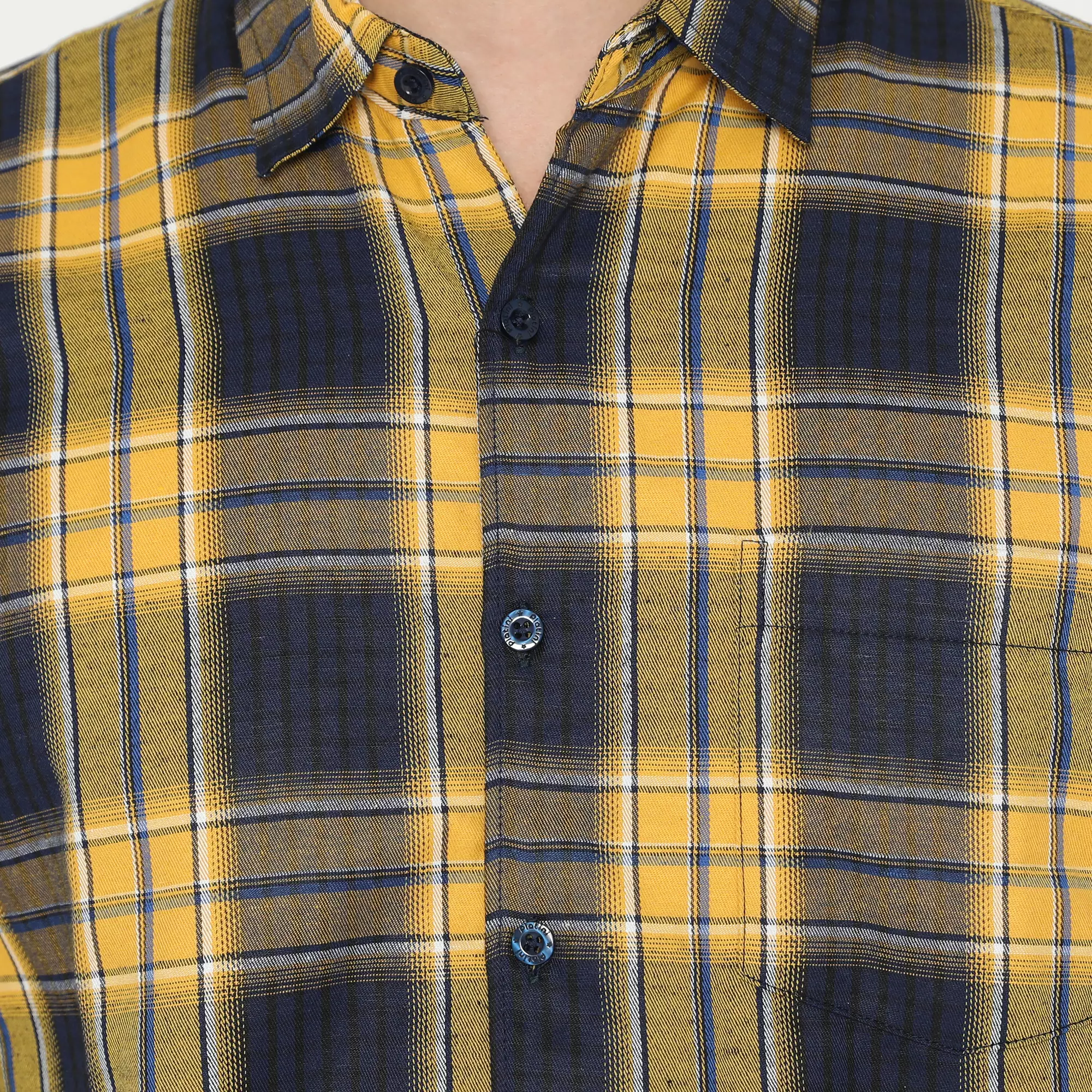 Platini Kemeja Kotak Pria Lengan Panjang Kuning 76275