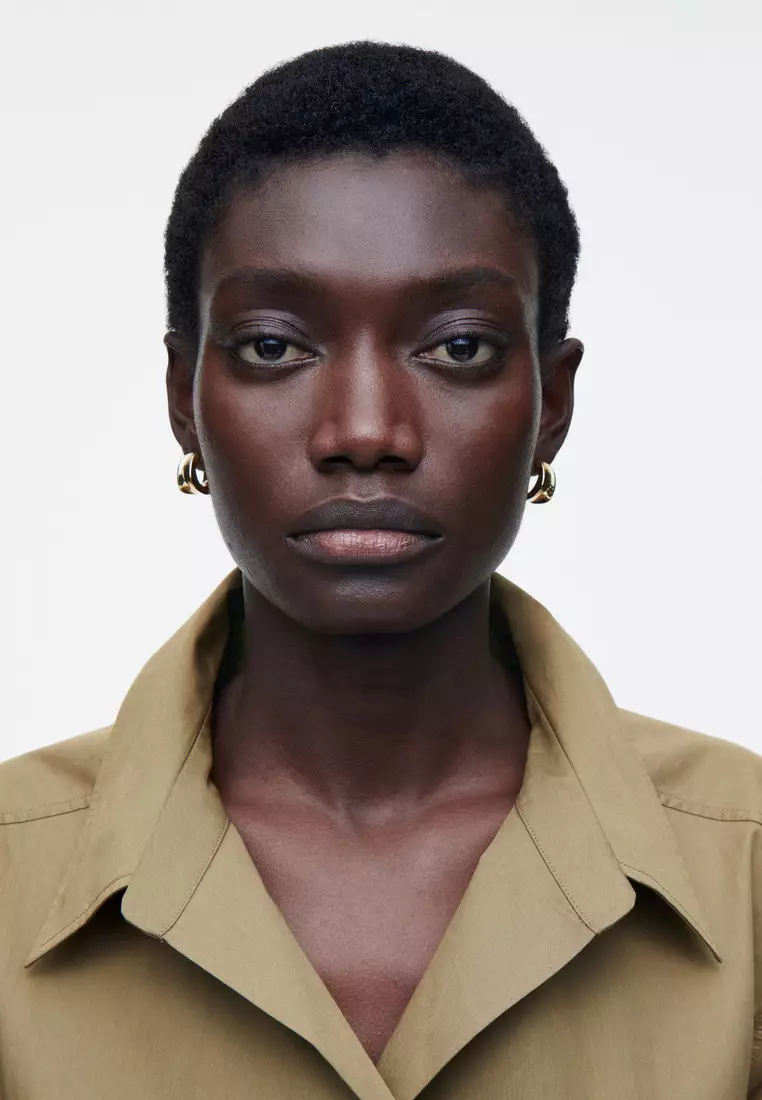 DOUBLE-BREASTED MIDI SHIRT DRESS