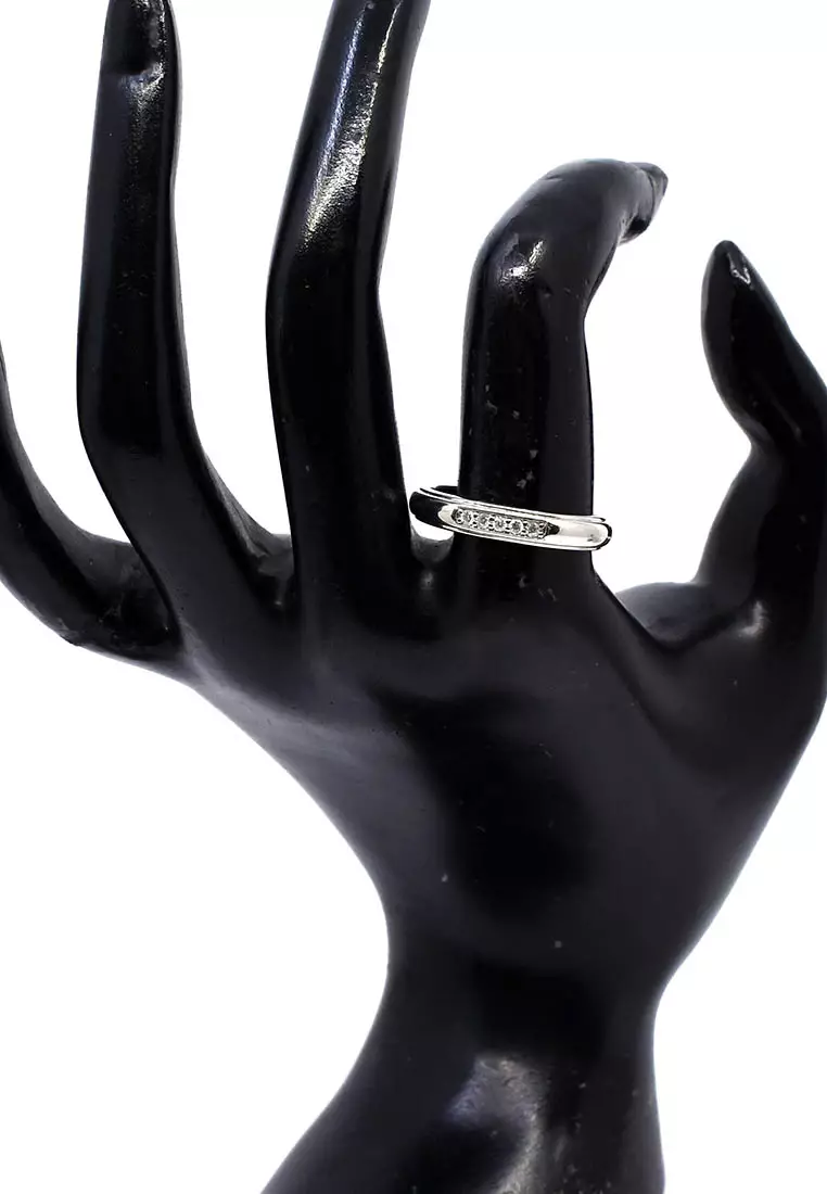 18K Locally Made White Gold Lady Ring with Diamonds