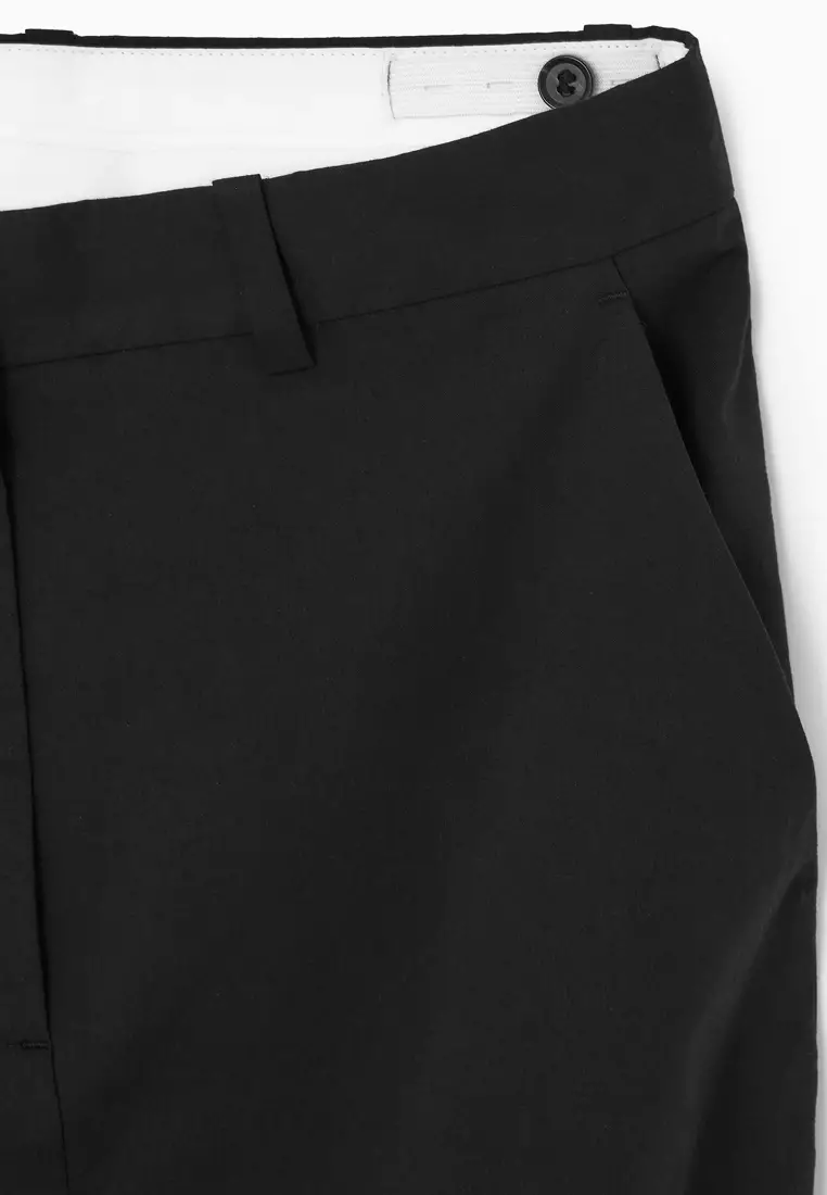 Tailored Linen-Blend Maxi Skirt