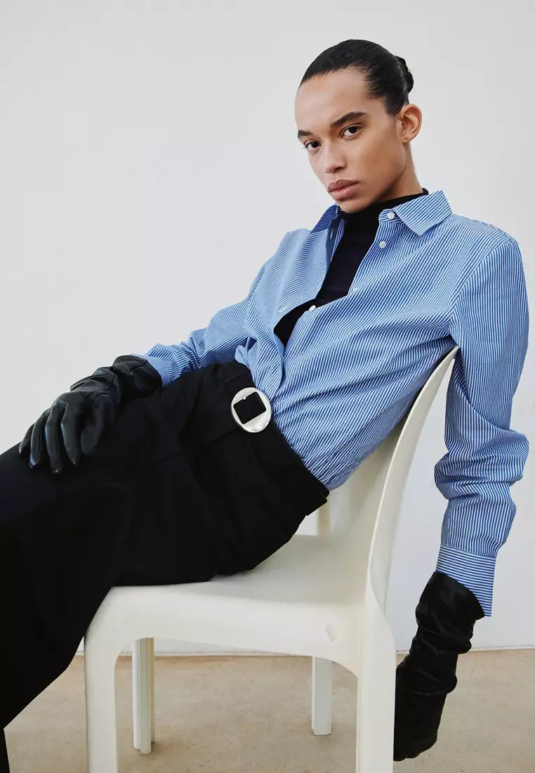 Cotton & Lyocell Blend Straight Shirt