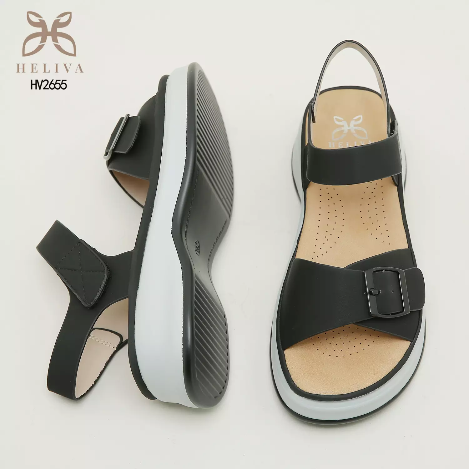 Heliva Vella Sandal Wedges Lady Sling Back Casual Look