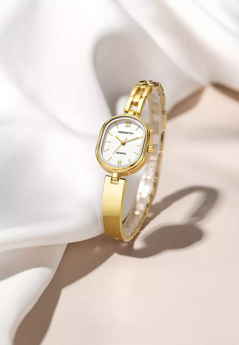 Jam Tangan Wanita Anti Air Korea Kuasar Original Cewek Gelang Tali Jam Tangan Cewek Gold