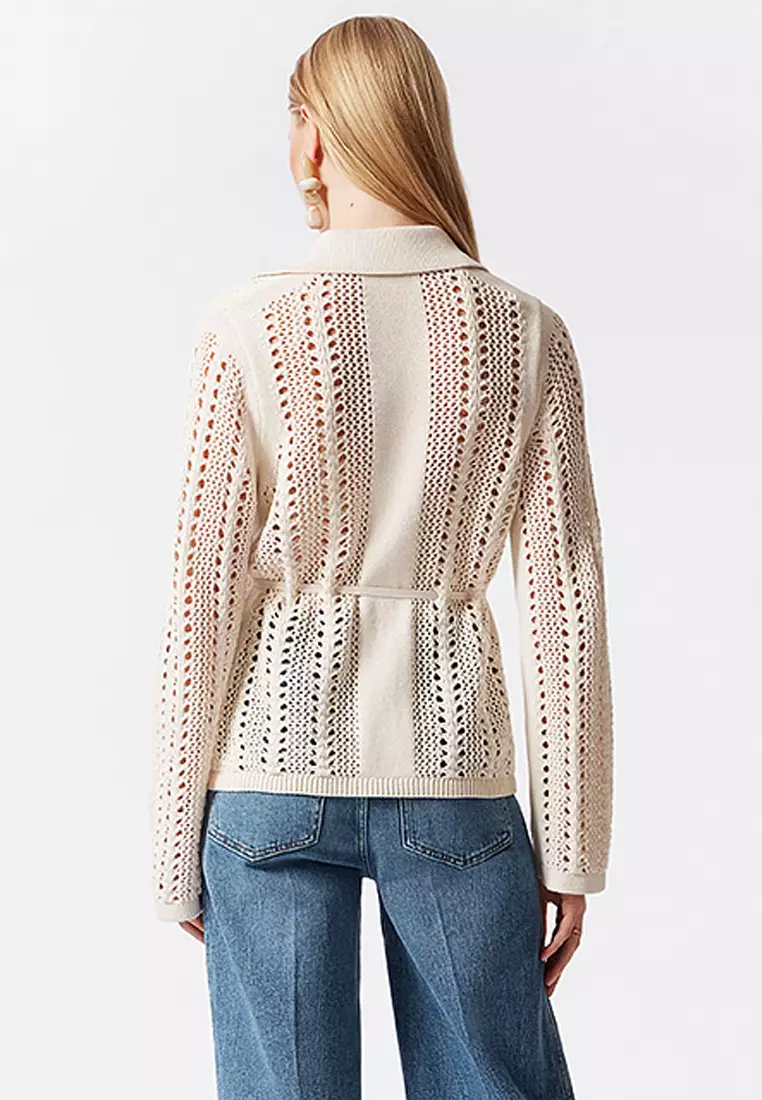 Pointelle-Knit Cardigan