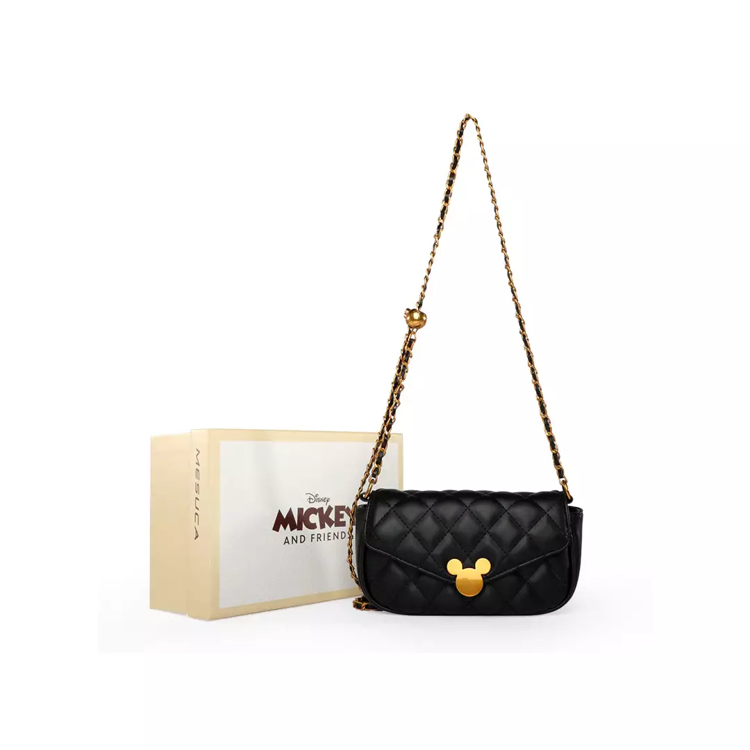 Mesuca Disney Mickey Grid Chain Shoulder Bags - Black